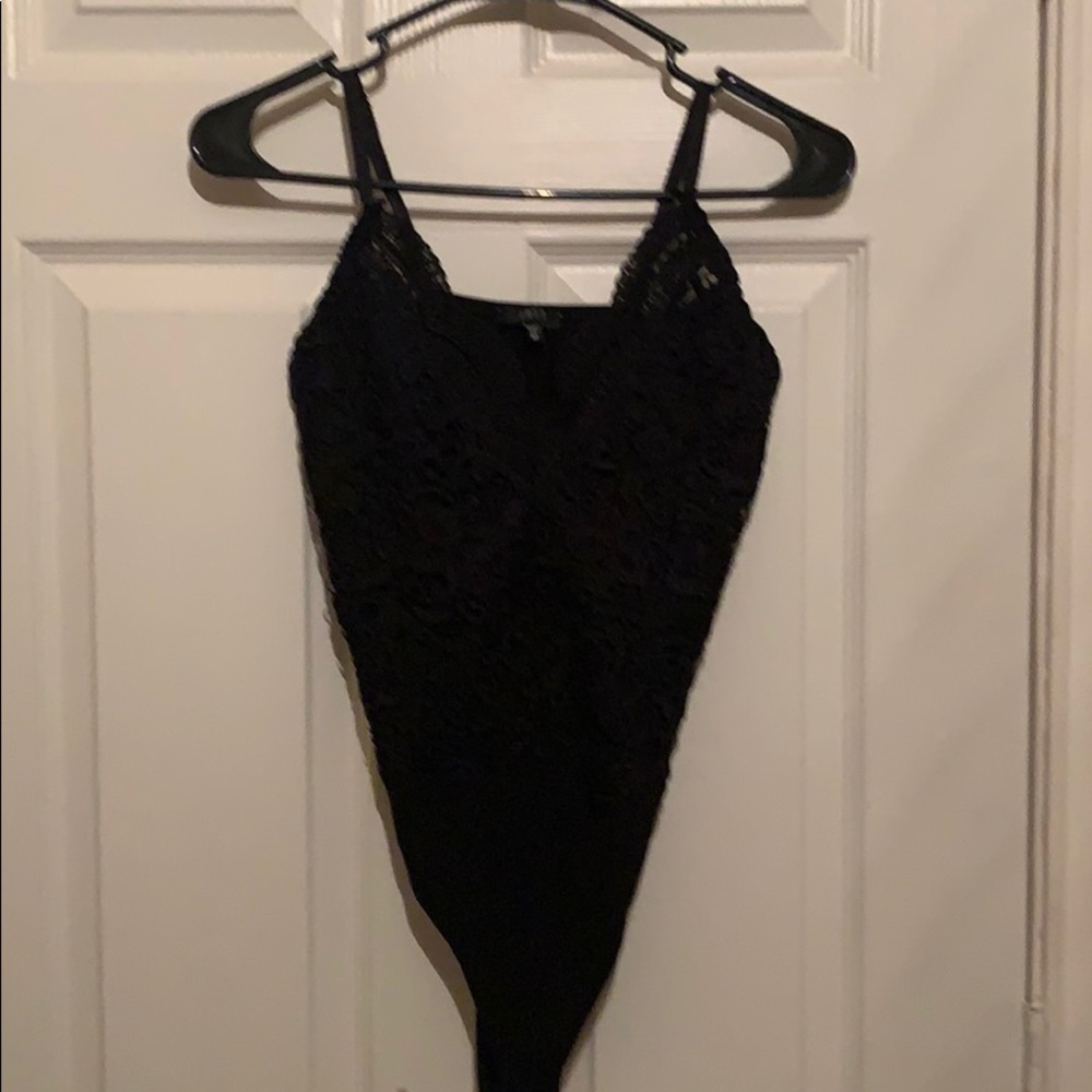 Cute black thong bodysuit